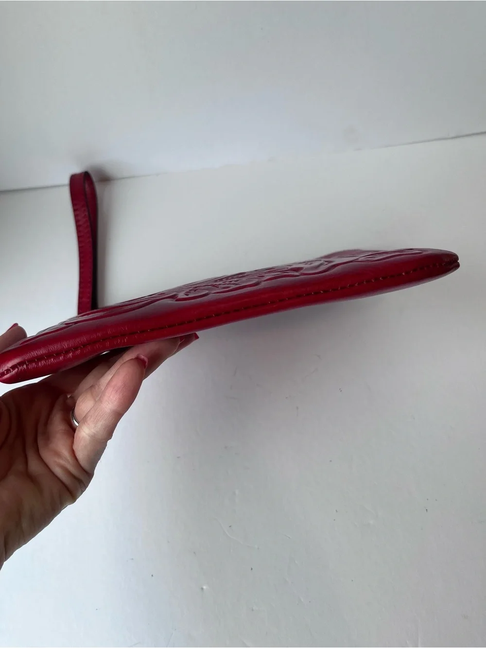 Patricia Nash Cassini Red Tooled Leather Wristlet